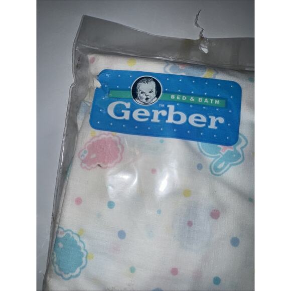 Vintage Gerber Portable Crib Sheet 100% Cotton Fits 24x38 In Mattress Soft Knit - Picture 5 of 8